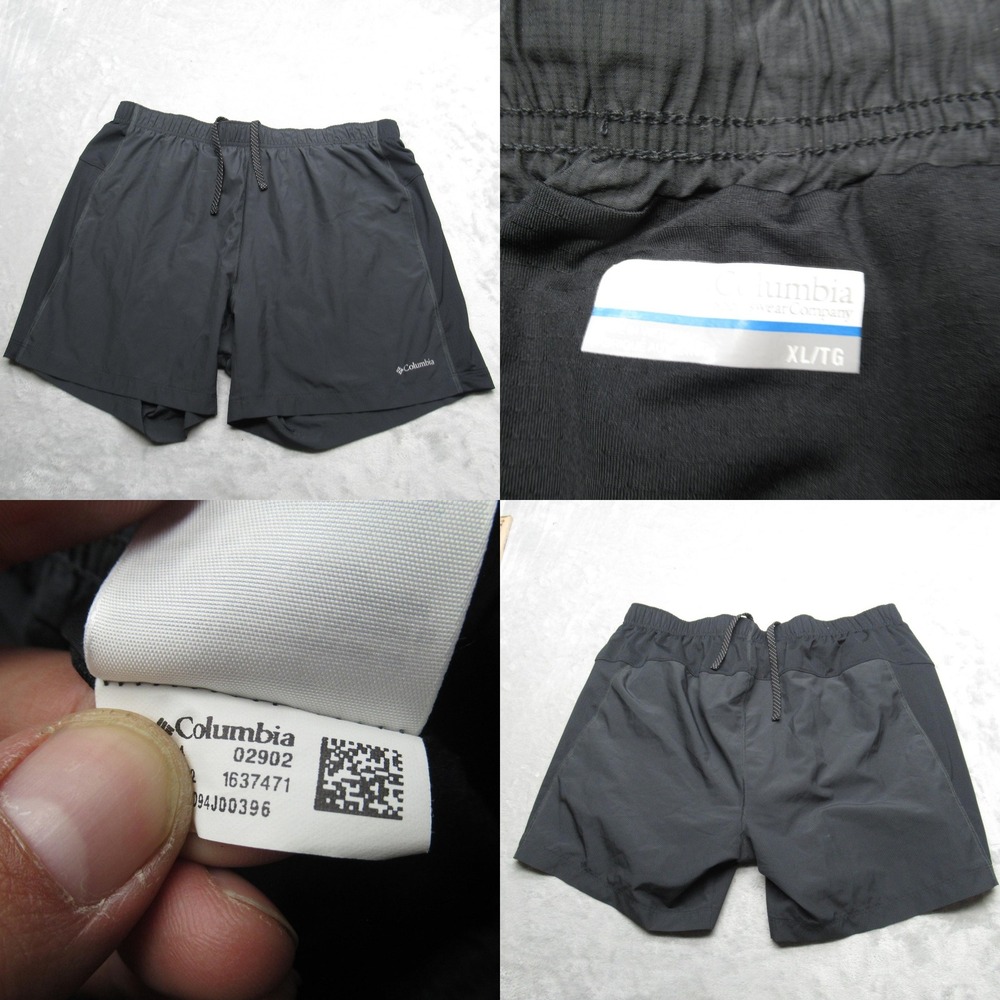 Columbia‎ Swim Shorts Mens XL Black Lined Elastic Drawstring Waist Trunks Board